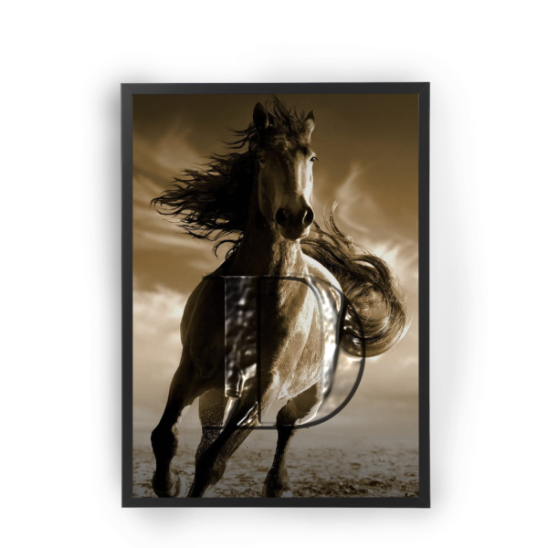 Poster Horse  personalizable con inicial del Nombre (Relieve 3D)