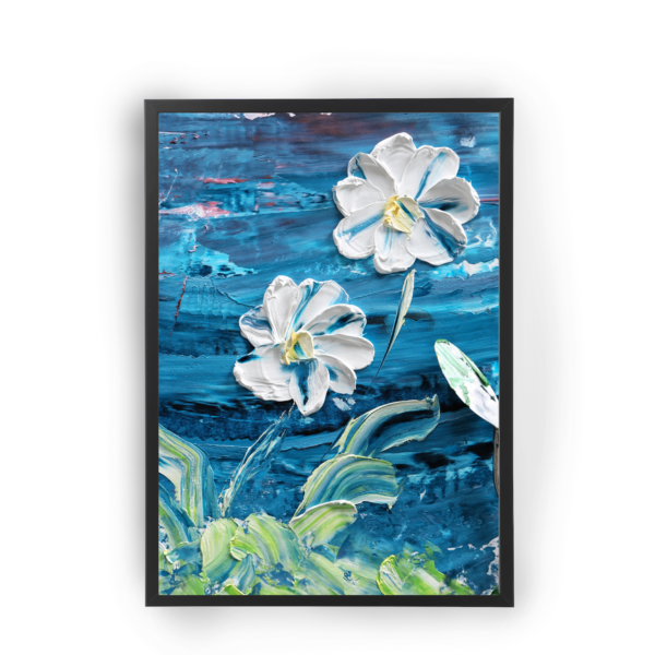 Poster flores blanca pintura