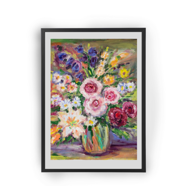 Poster pintura de flores en jarrón