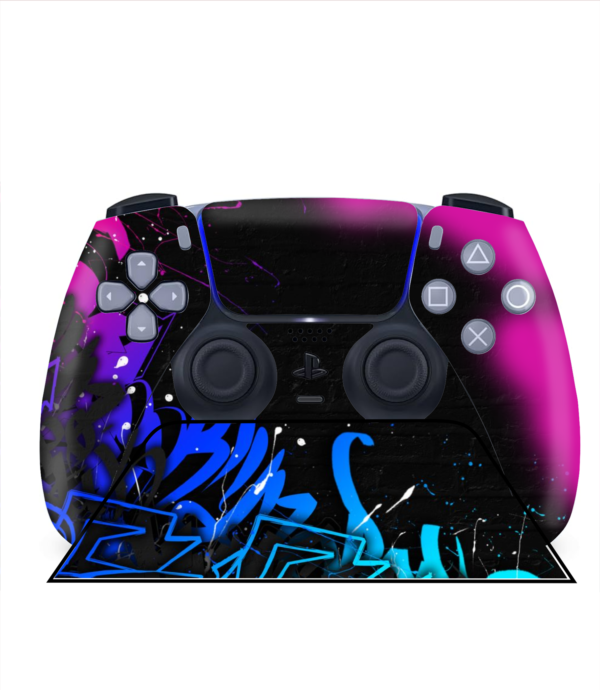 Soporte + vinilo Black grafiti para mando PS5